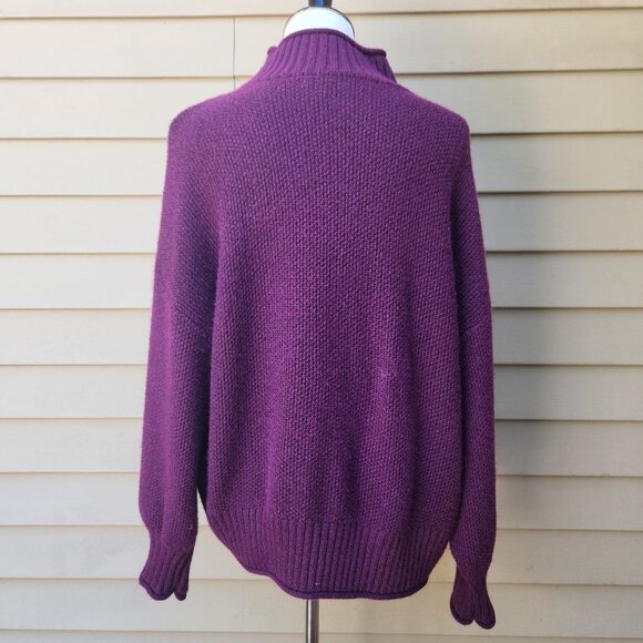 Nine West Plus Purple Turtleneck Sweater 221460 Solid Ribbed Trim - Picture 10 of 14